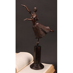 Tom Merrifield (1932-2021), a bronze figure of a ballerina, Giselle, numbered 1/8, fluted column on a stepped circular base, signed in the maquette, 55.5cm high overall