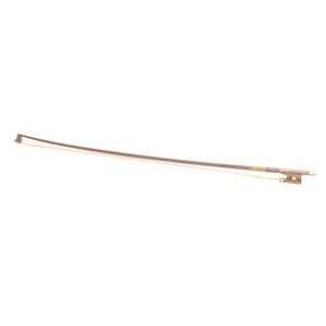 A violin bow, stamped Grimm, tortoiseshell frog inlaid with abalone shell, 74cm long