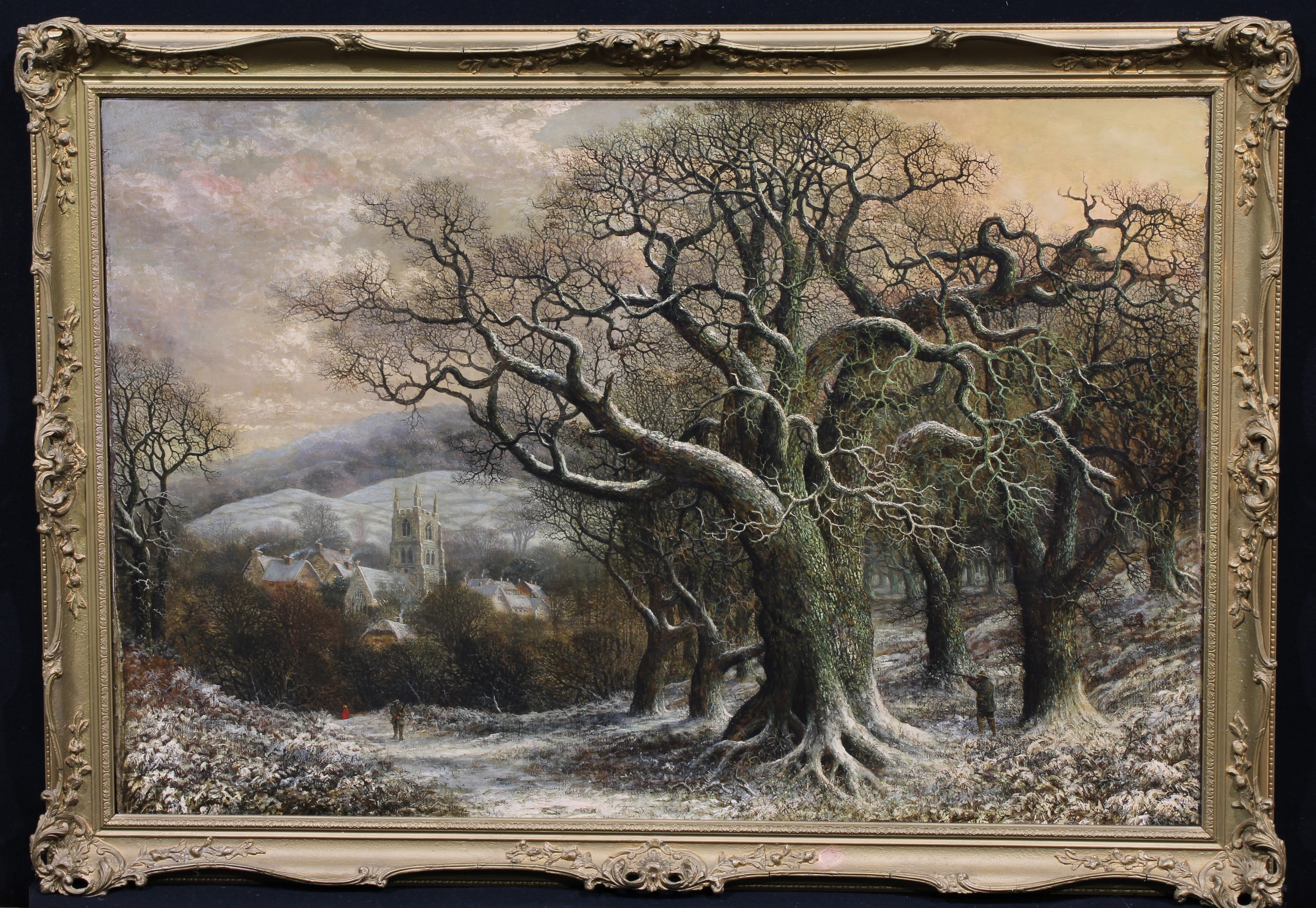 Charles Leaver (19th century) Kenton from Powderham, Devon signed, dated 1875, oil on canvas, 90cm x 136cm