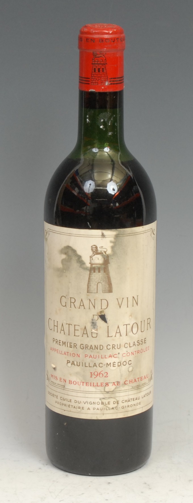 Wines and Spirits - Chateau Latour Grand Vin, Premier Grand Cru Classé 1962, 750ml, level to shoulders, seal intact