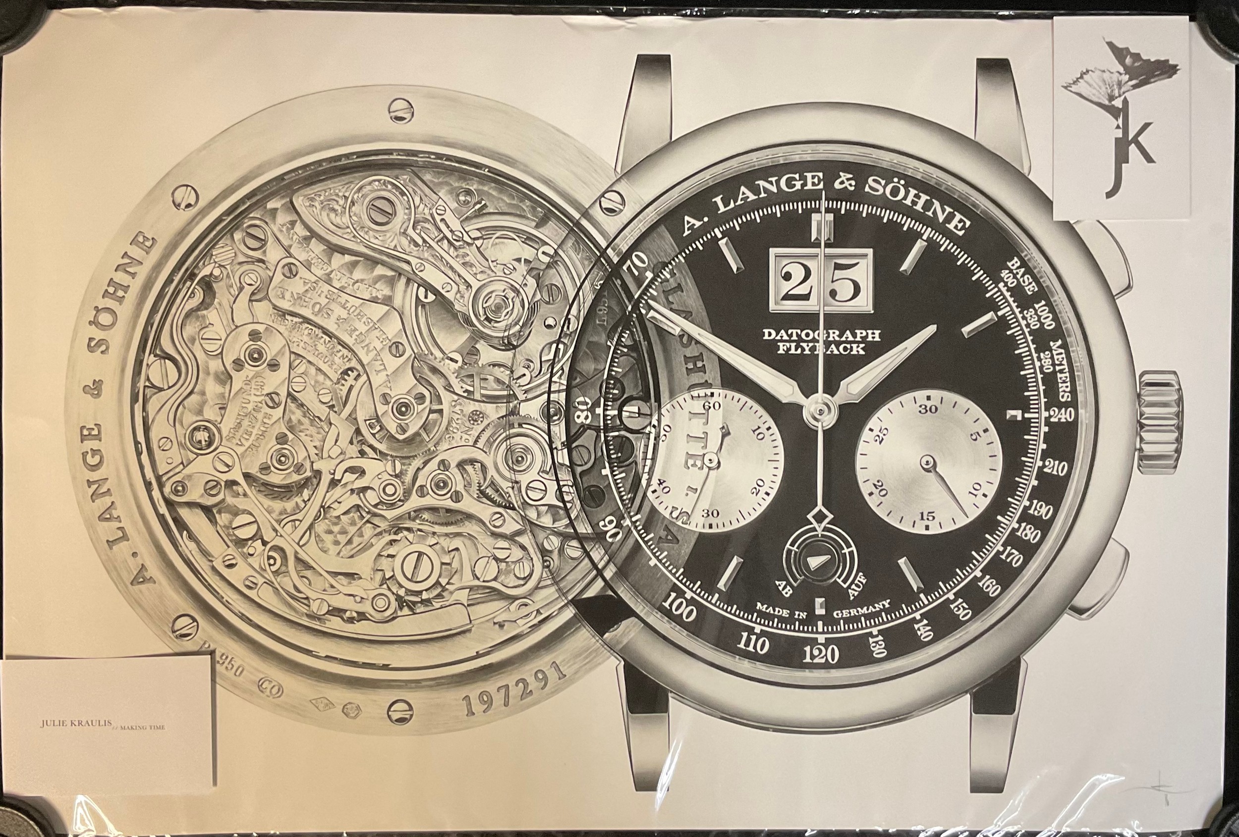 Julie Kraulis, a limited edition print, A. Lange & Söhne Datograph, 7/10, signed, certificate, in a cardboard roll