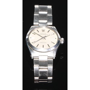 Rolex - a stainless steel manual wind gentleman's Oyster Speedking Precision wristwatch, silvered hour batons, minute track, smooth bezel, tonneau shaped case, reference number 6430, IV65, fitted to Oyster bracelet marked 251,  5255 17 jewel signed movement numbered 1225. movement signed Montres Rolex S.A. Geneva Swiss, screw down signed winder, 28mm diameter
