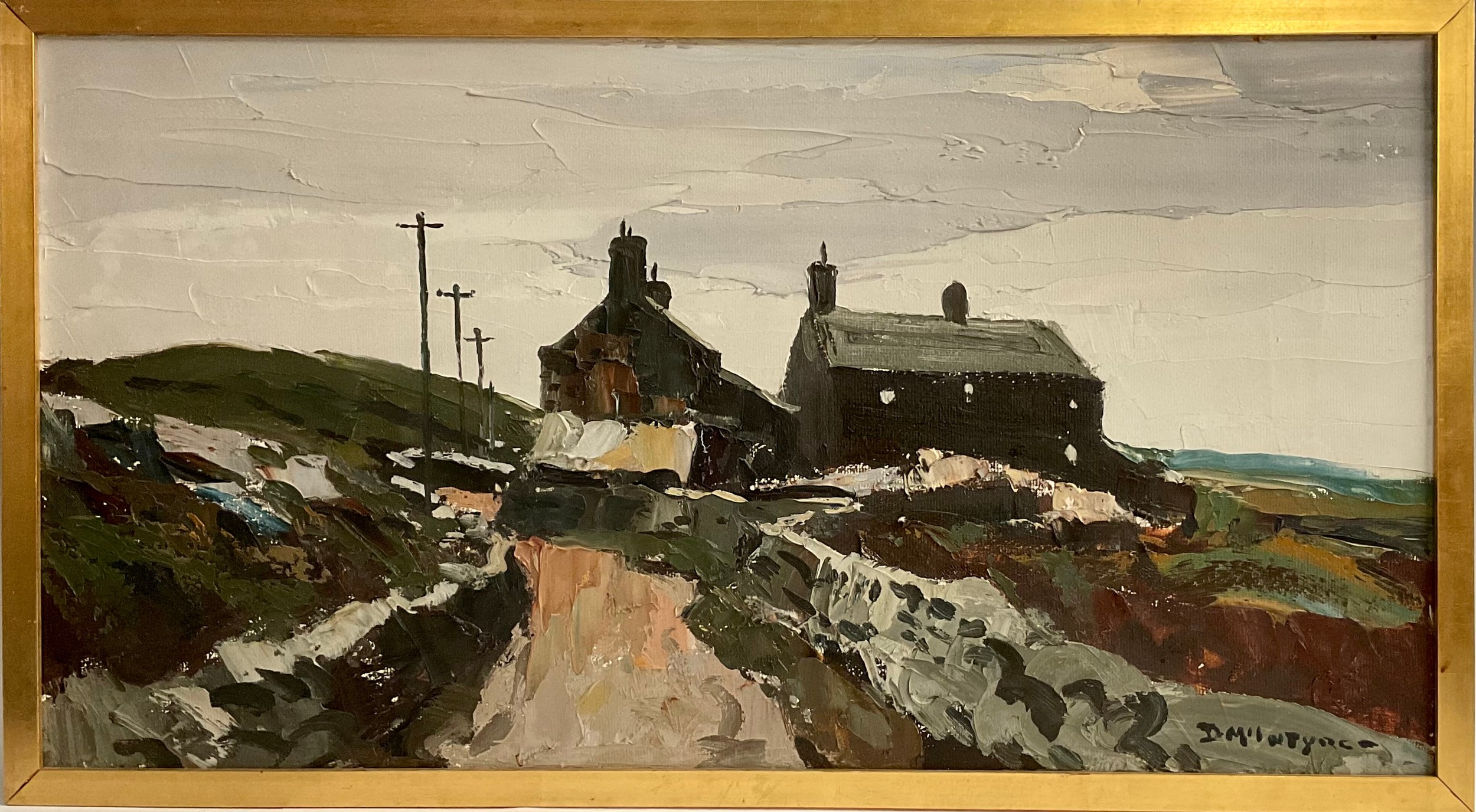 Donald McIntyre  (1923-2009) Derbyshire Hills signed, oil on board, 40cm x 75cm