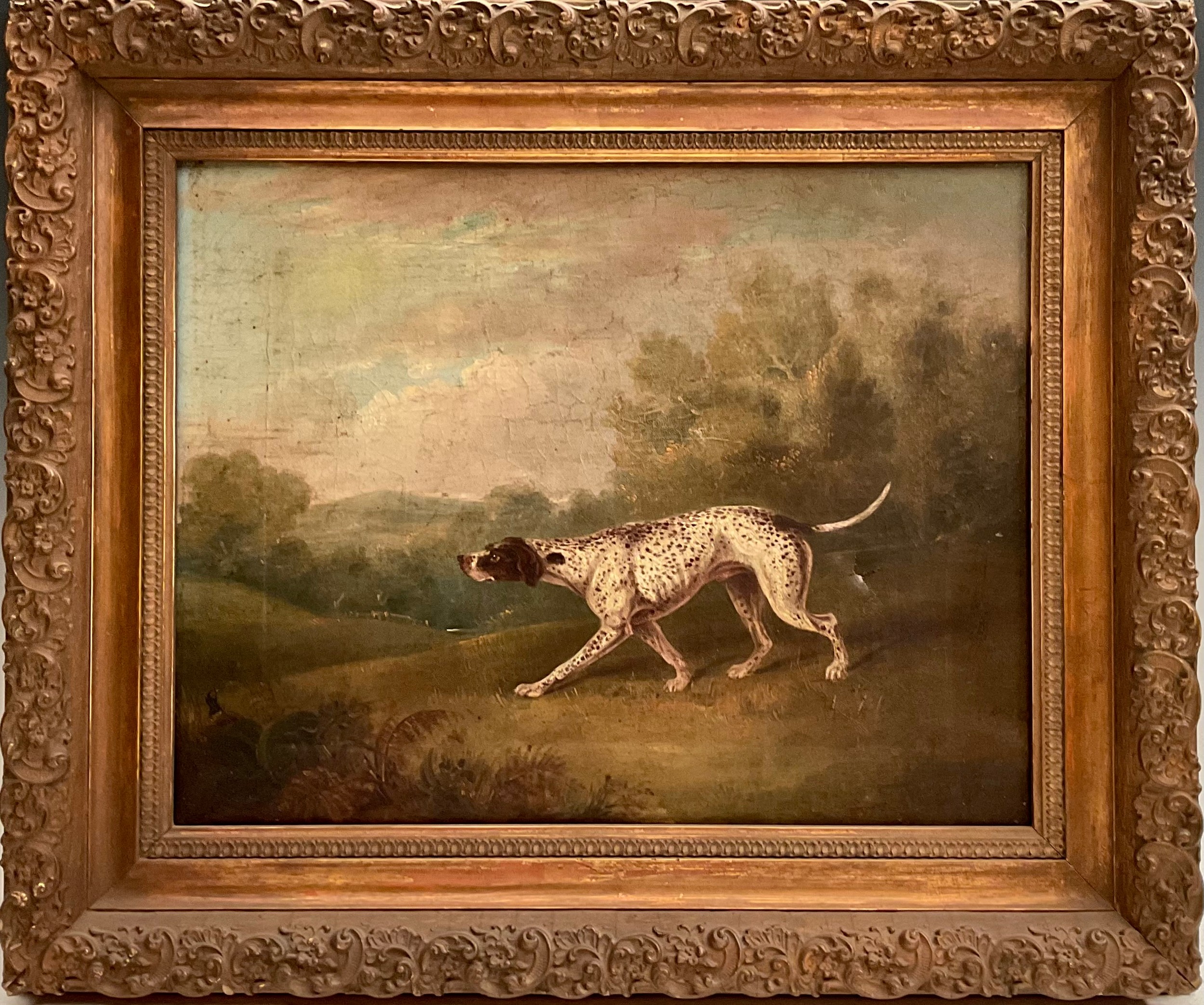 English School (19th century) Sporting Dog in a Landscape oil on canvas, 34.5cm x 44.5cm