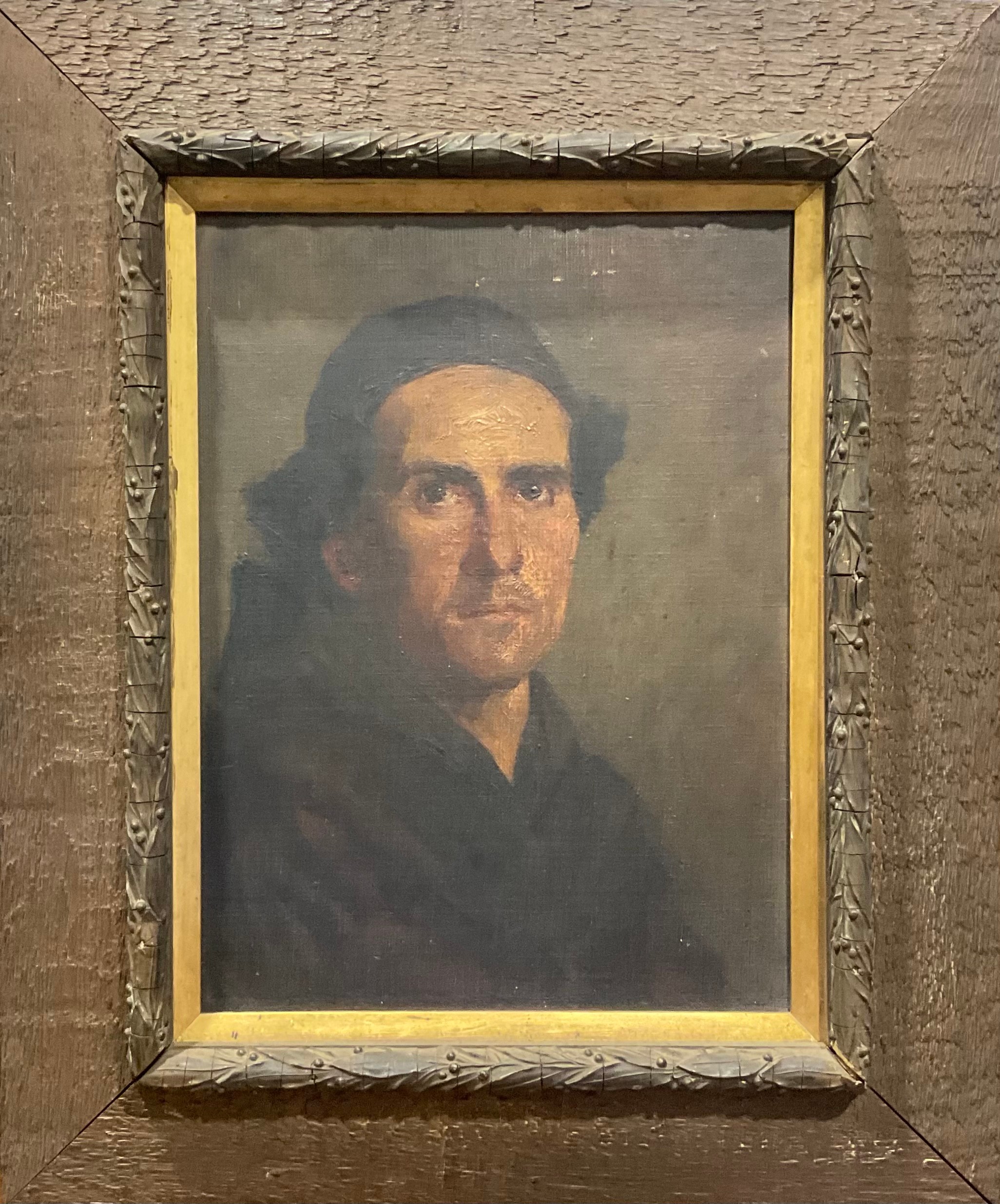 Laura Knight (1877 - 1970) Portrait of a Gentleman label to verso, oil on board, 39cm x 29cm   Provenance: An accompanying ink MS autograph letter, reads Dear Sir, In answer to your letter I think the work must have been done when I was a student at Nottingham School of Art, as I cannot remember doing one at any other time - must have been painted before 1897