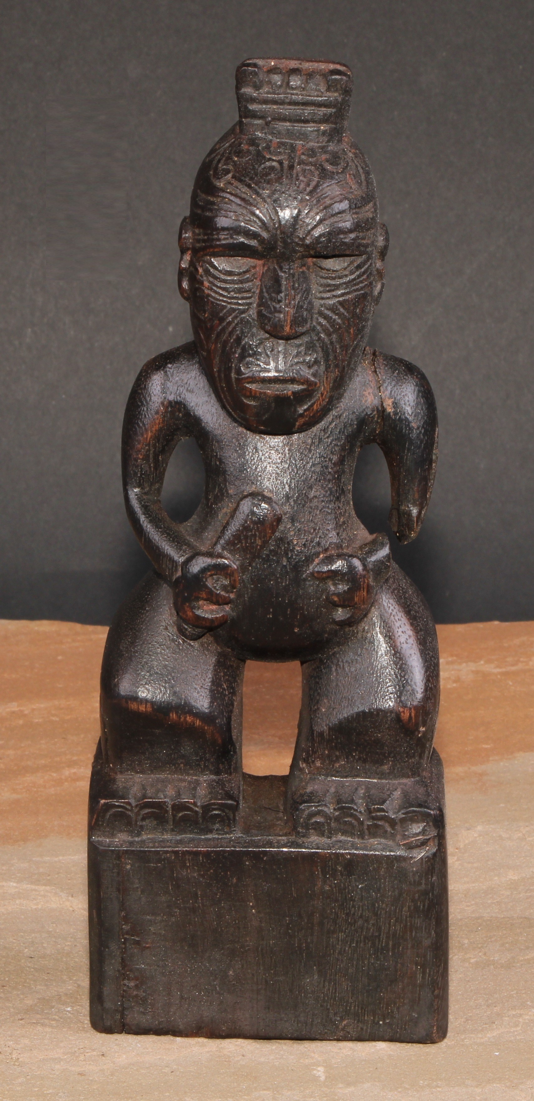 Tribal Art and the Eclectic Interior - a Maori figure, 21.5cm high, New Zealand