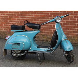 A 1960's Piaggio Vespa 150 motor scooter, 150cc, in blue, odometer reading 46km, with one key  Reputedly previously imported from Pakistan in the 1990's by an Ex Pat, the scooter has not been registered in the UK and has no vehicle documentation.