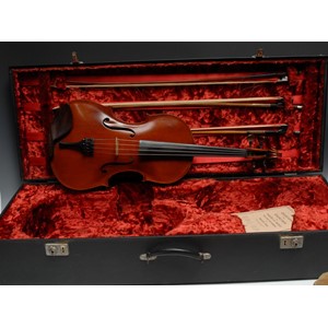 A viola, by Lawrence Cocker, Derby, the two-piece back 42cm excluding button, outlined throughout with purfling, 69cm long over, MS labelled and dated 1967, three bows