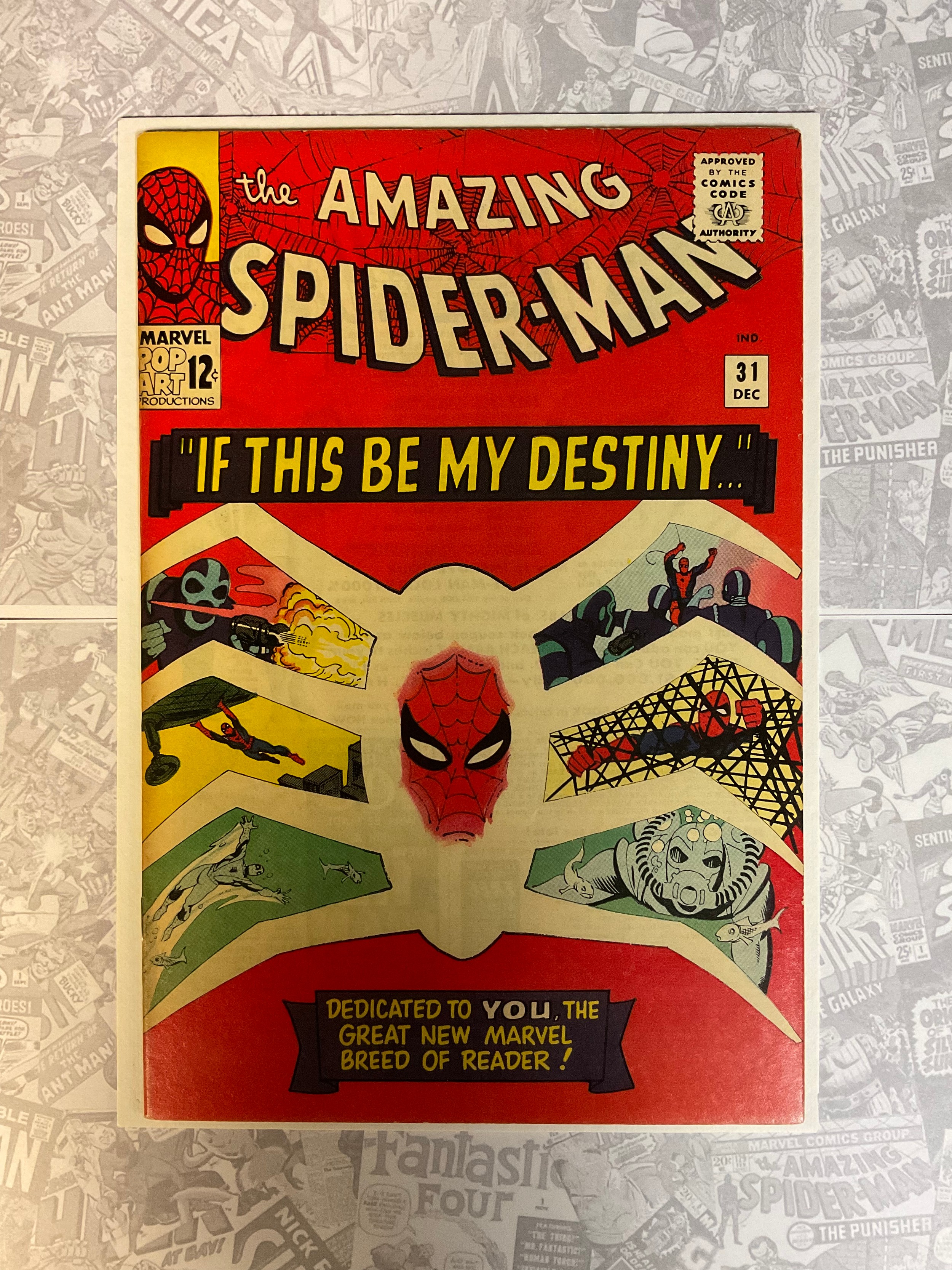 The Amazing Spider-Man #31 (1965). 1st appearance of Gwen Stacey and Harry Osbourne Written by Stan Lee, Artwork by Steve Ditko. High Grade cents copy. Silver age Marvel Comic.
