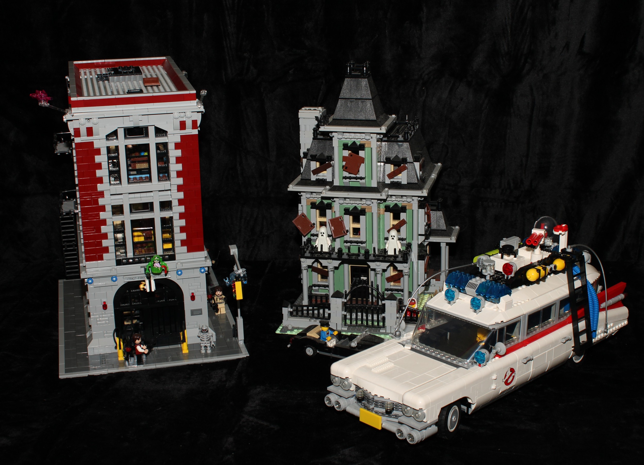 Lego - Ghostbusters, 75827 Firehouse Headquarters, unboxed; 21108 Ecto-1, unboxed; Monster Fighters, 10228 Haunted House, unboxed;  (3)  (75827) Retired product. Previously £284.99RRP.  (21108) Retired product. Previously £89.95RRP.  (10228) Retired product. Previously £149.99RRP.  This lot is part of a collection from a deceased estate. All models were constructed and remained constructed in the home and as such we do not have boxes or instruction manuals and the models are therefore sold as seen.