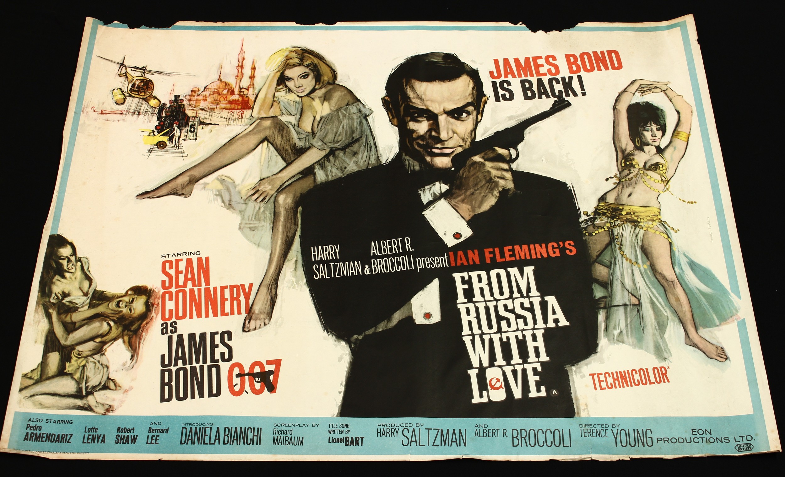 Cinema & Advertising Interest, Sean Connery as James Bond, 007 - a James Bond From Russia With Love British quad film poster, with artwork by Renato Fratini and Eric Pulford, Eon Productions Ltd./United Artists, 76cm high, 101cm wide, unframed