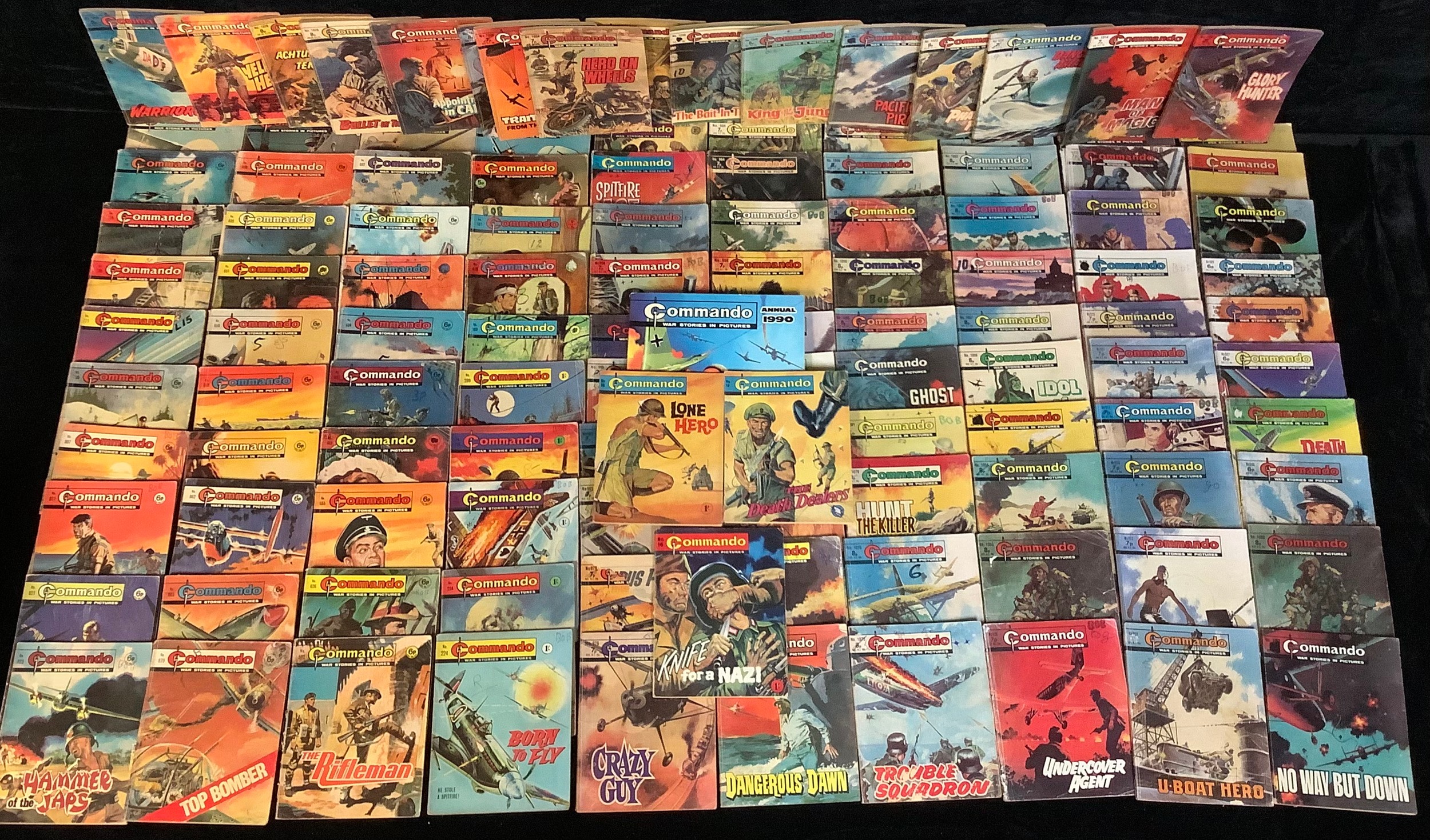 120 Commando comics ranging from #16 to 1096. Approx VGD - FN.