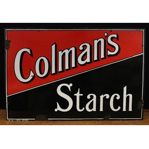 A rectangular enamel sign, 'COLMAN'S STARCH'