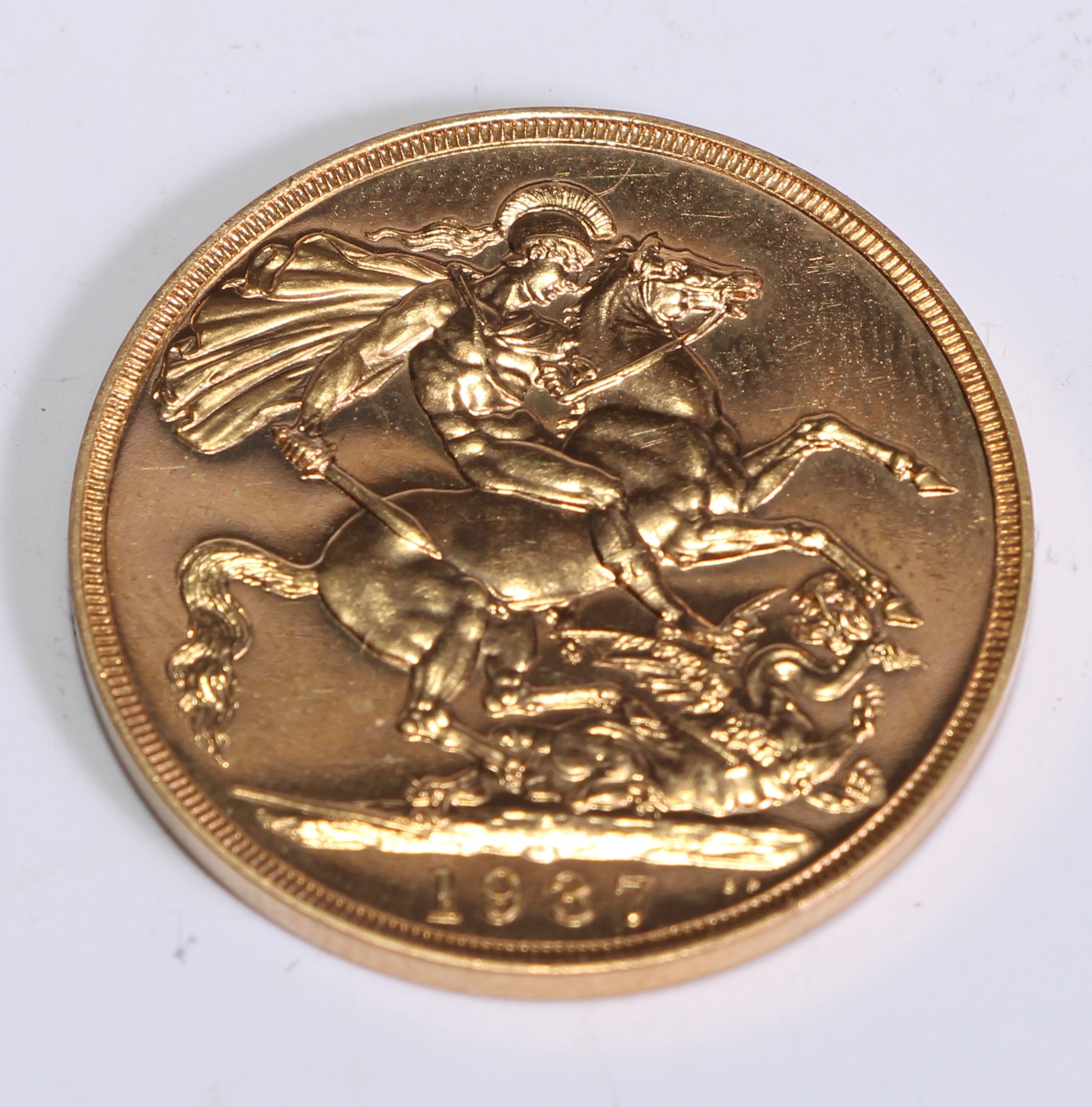 A George VI Coronation gold proof two pound coin, 1937, 16g