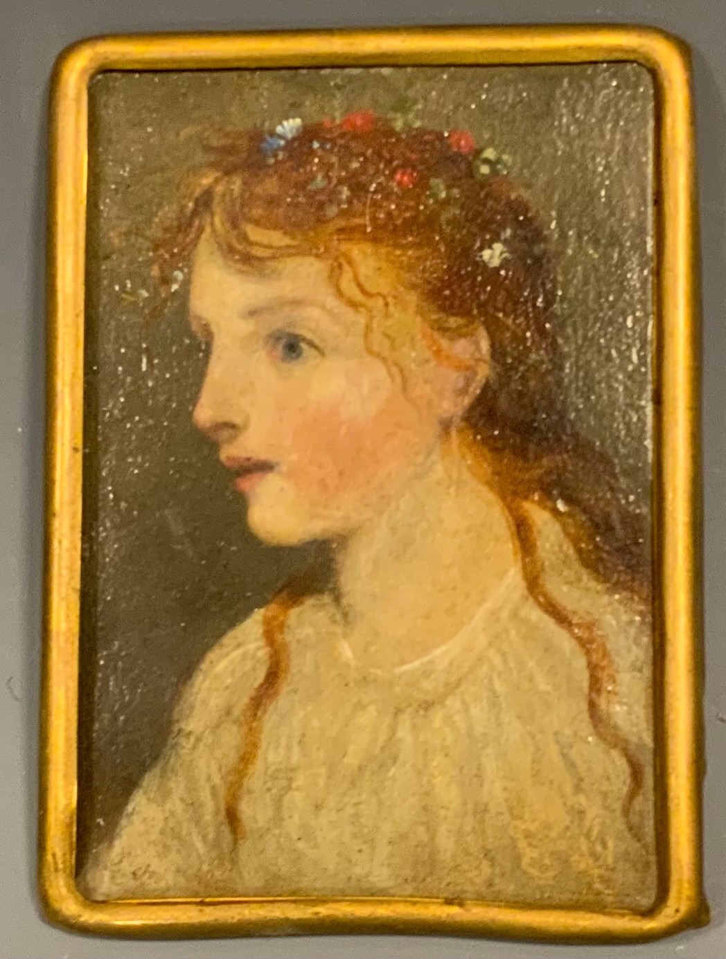 English School, 19th century, miniature, Miss Heath as Ophelia, oil on copper, 10cm x 7.5cm