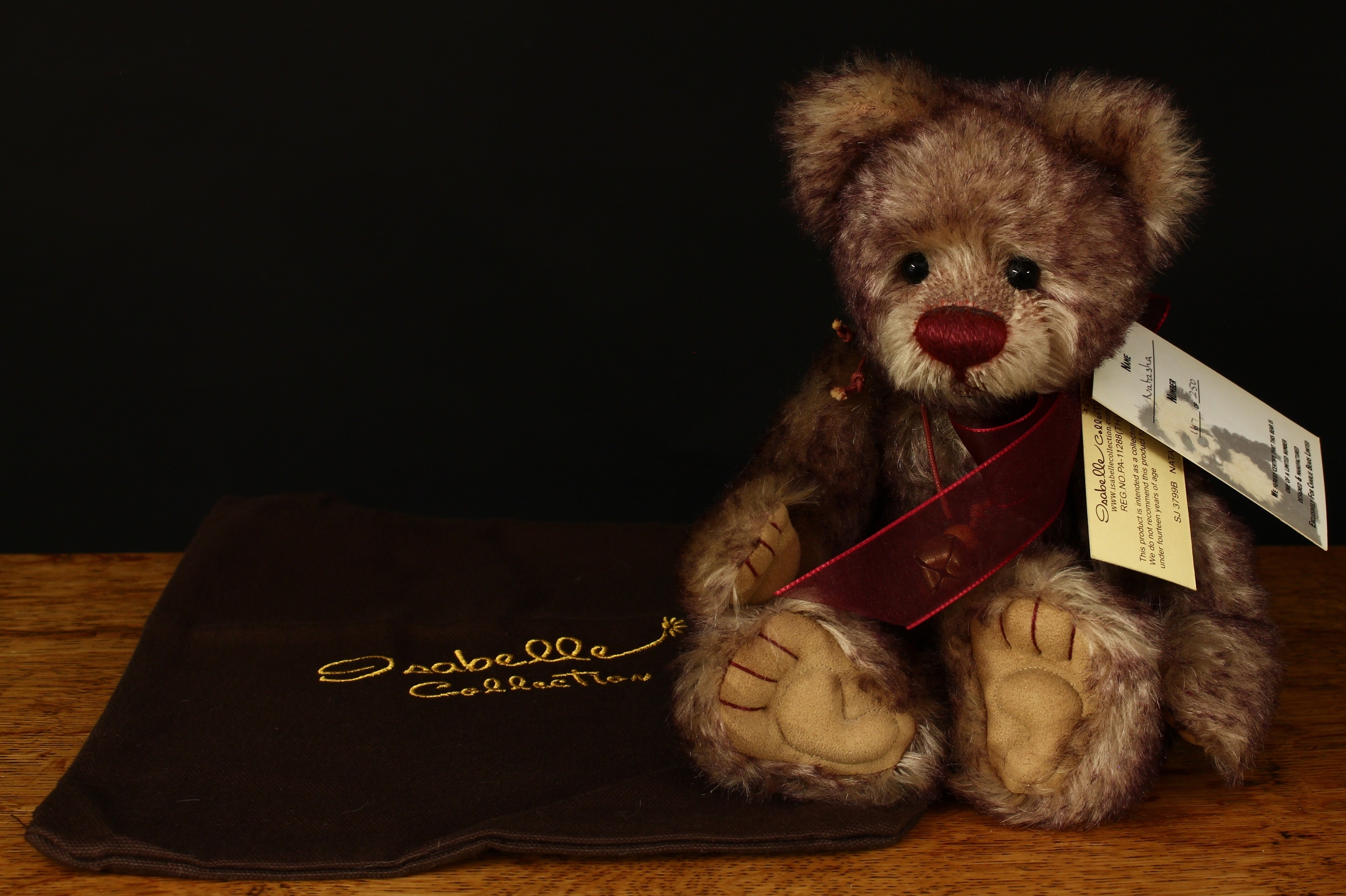 Charlie Bears/Isabelle Collection SJ3977B Natasha teddy bear, from the 2009 Isabelle Collection, 26cm high with tags and protective bag, Limited Edition No.167 of 250