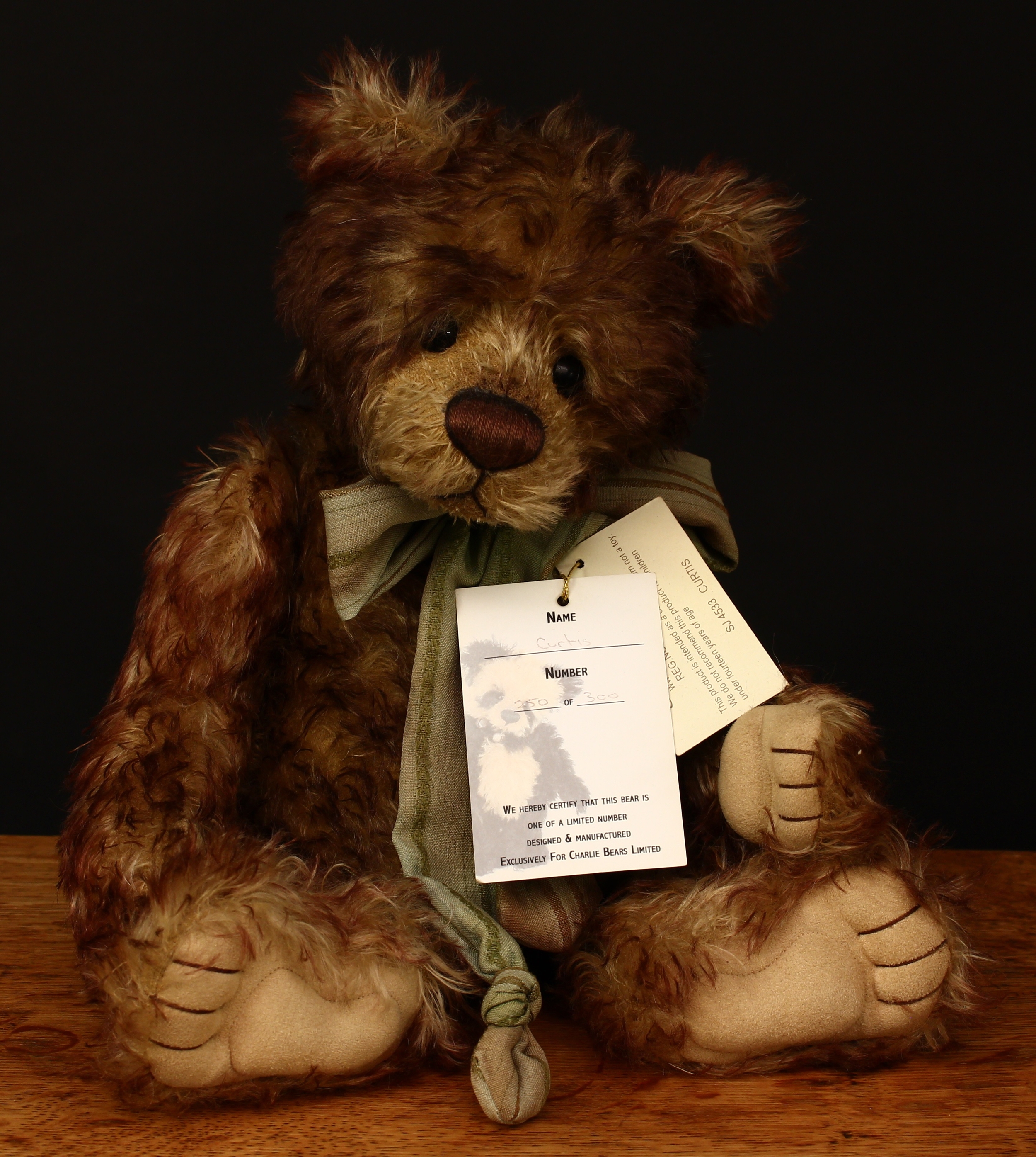 Charlie Bears/Isabelle Collection SJ4533 Curtis teddy bear, from the 2009 Isabelle Collection, 36cm high with tags, Limited Edition No.250 of 300