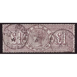 Stamps - QV 1884 £1 brown-lilac SG: 185 imp. crowns mark cat £3000, 101 Canon Street, CDS x 3