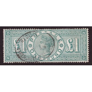Stamps - QV 1891 £1 green SG:212 fine/used Lettere DN cat £800