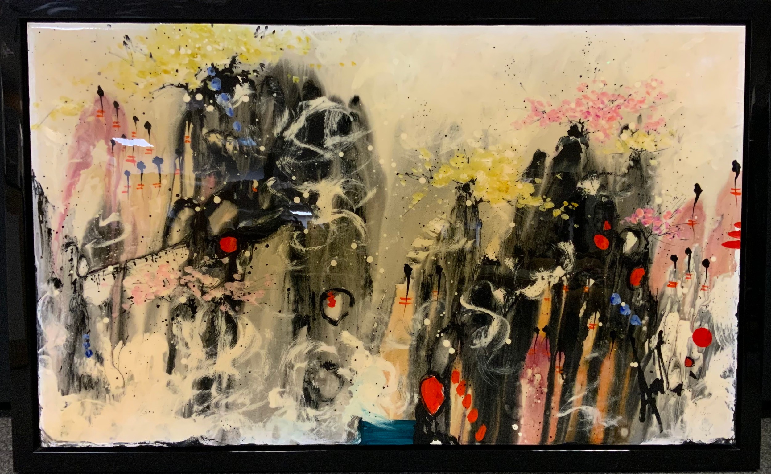 Danielle O'Connor Akiyama (b.1957) Links of Serenity oil on canvas, signed to verso, 76cm x 150cm