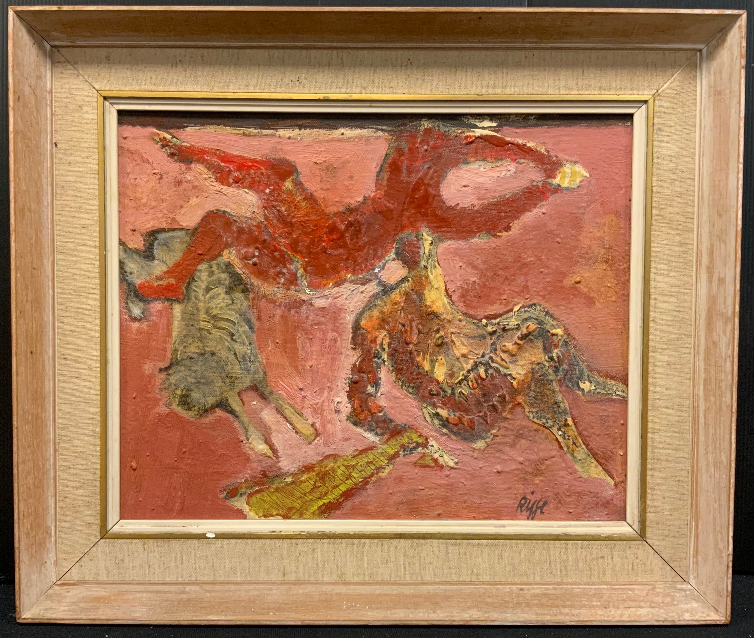 Ernest Risse (France 1921-2003), La Corrida, signed, dated '57, oil on canvas, 33cm x 41cm.