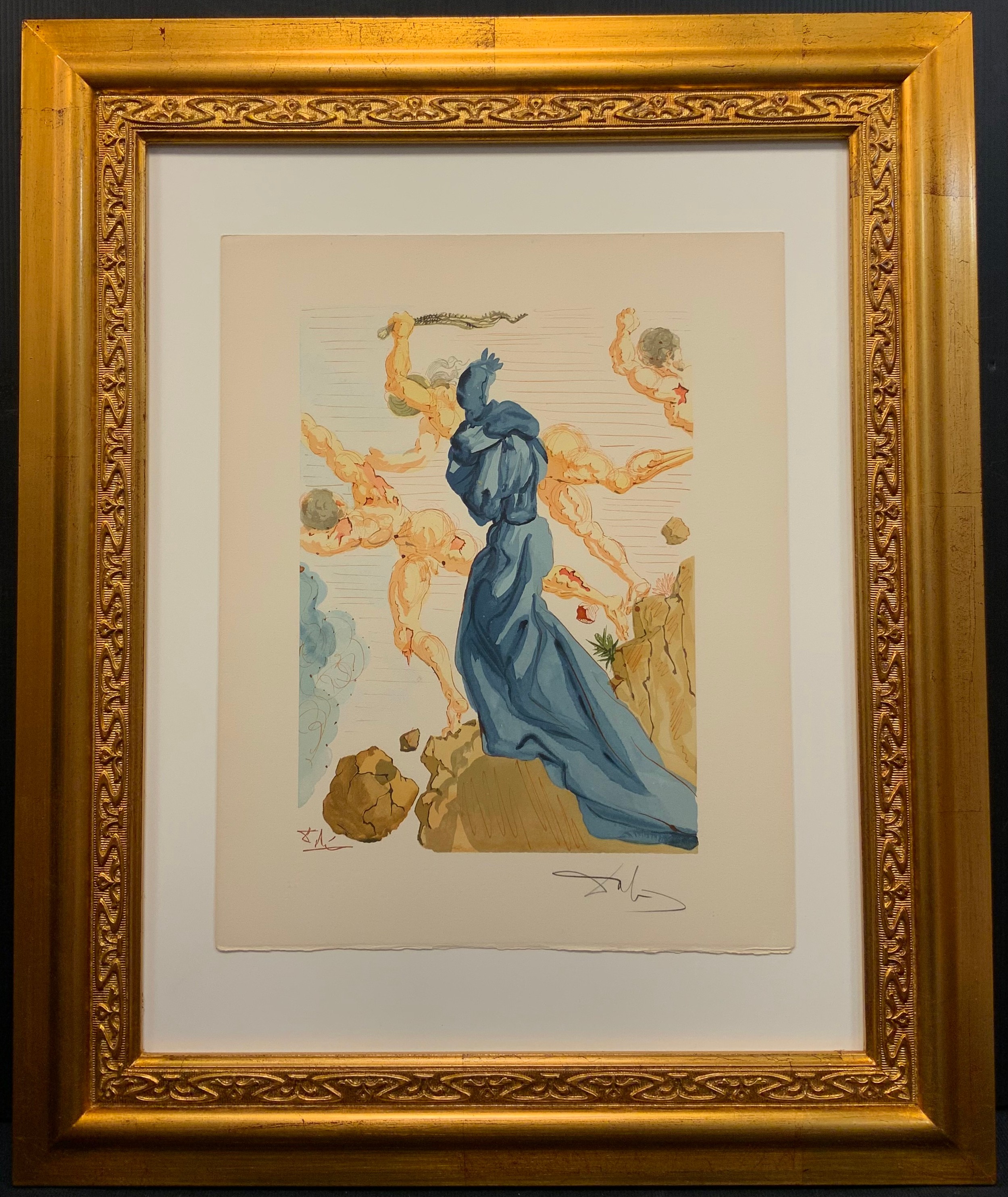 Salvador Dali, by and after, Inferno Chant 15, The Seducers, Le Divine Comedie Suite, woodcut, signed, in pencil, 27cm x 33cm, certificates
