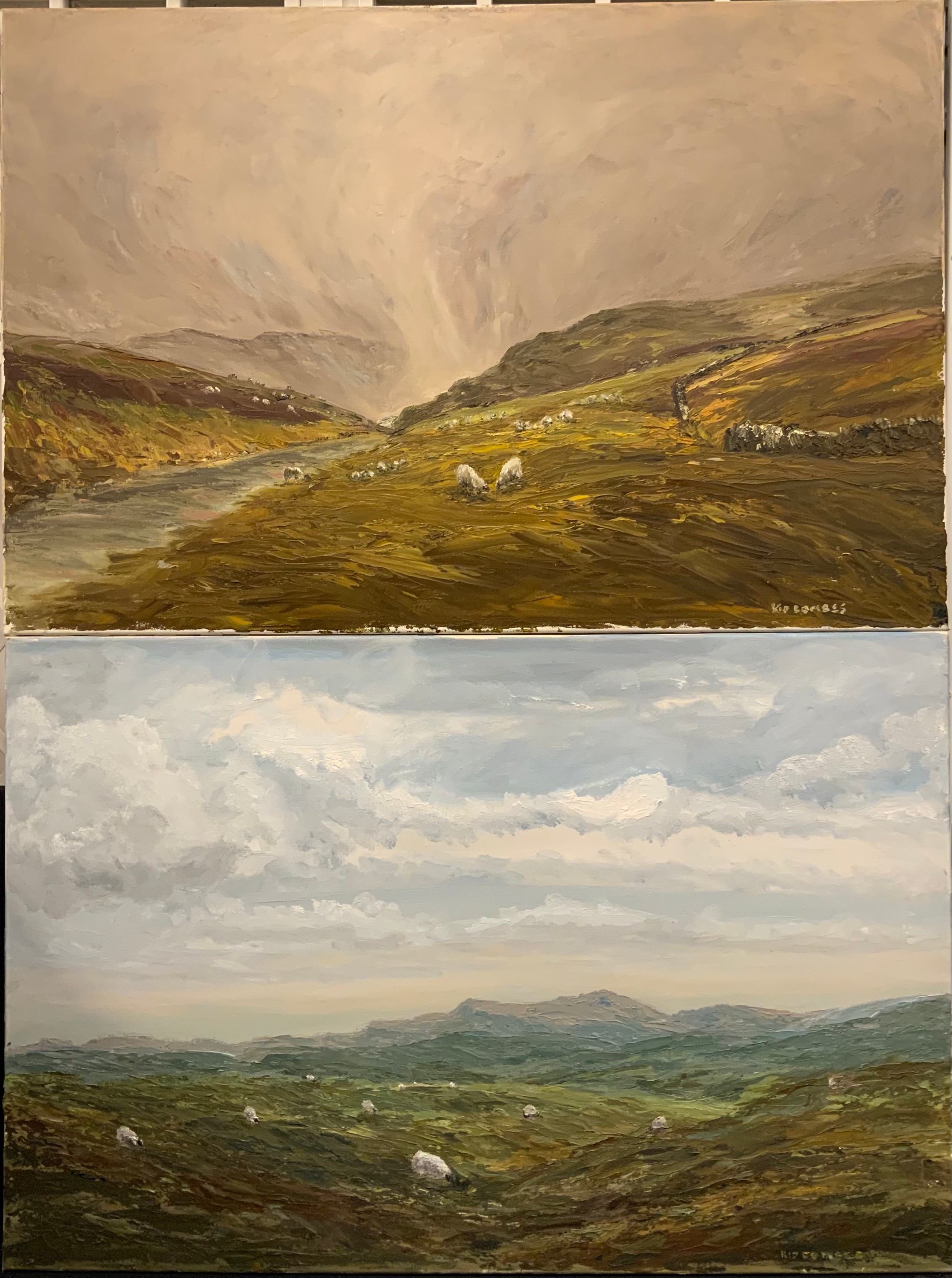 Kip Combes (father of Richard Combes) A pair, The Yorkshire Moors signed, oils on canvas, 61cm x 91cm