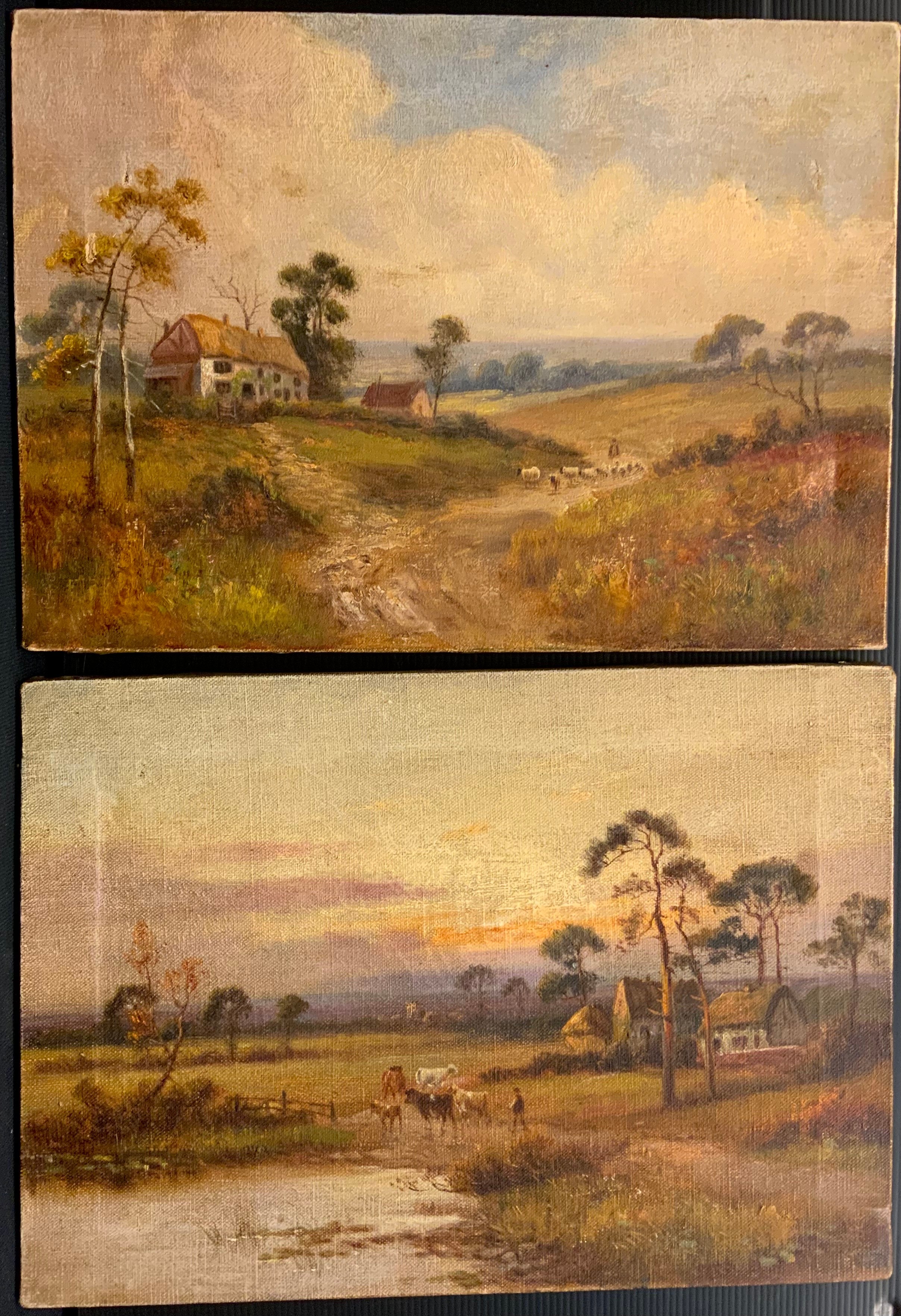 In the manner of Sidney Yates Johnson, attributed to verso, a pair, Scottish Landscapes, oils on canvas, 25cm x 36cm, (2).