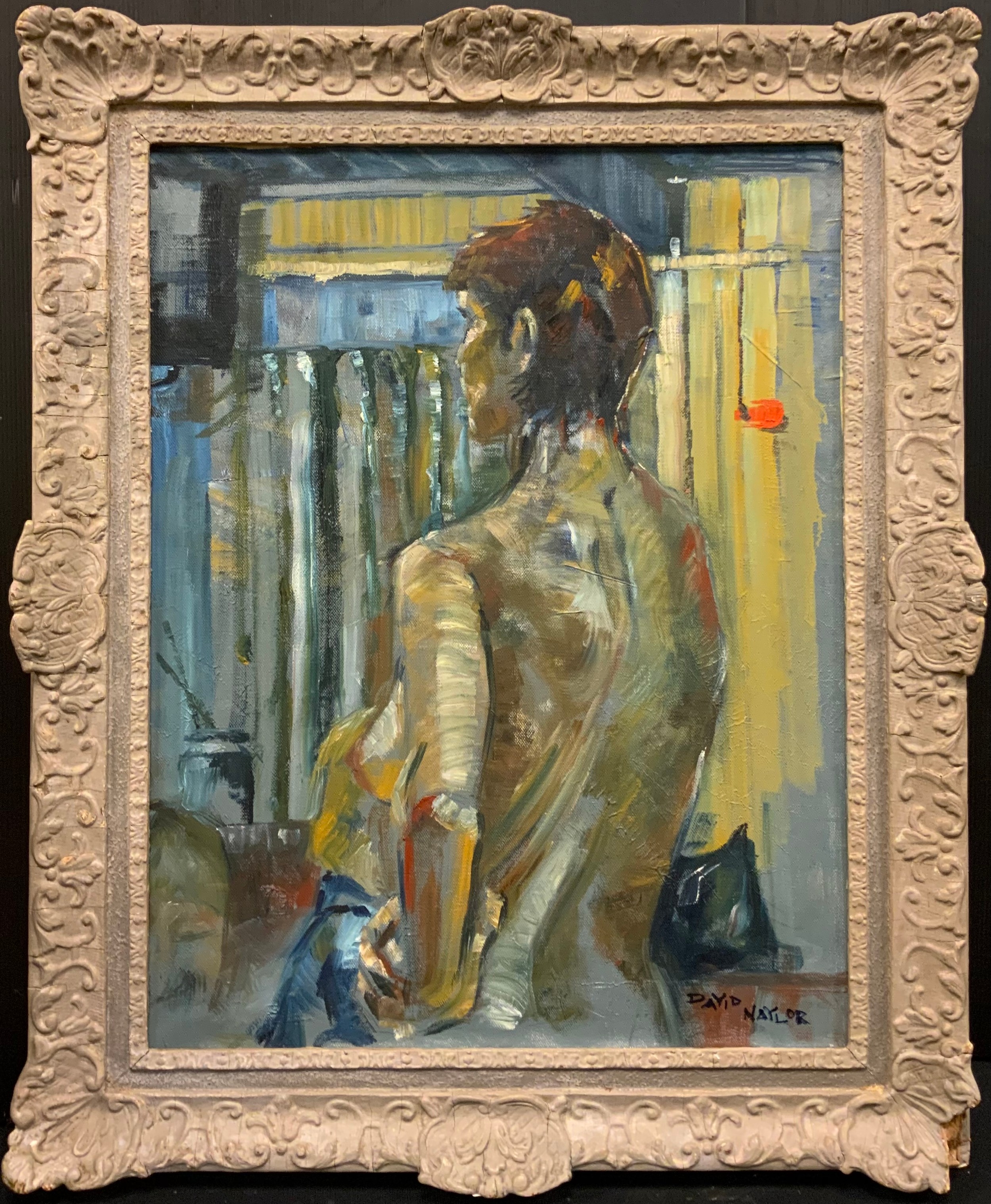 David Naylor, Nude study, signed, oil on canvas, 57cm x 43cm.
