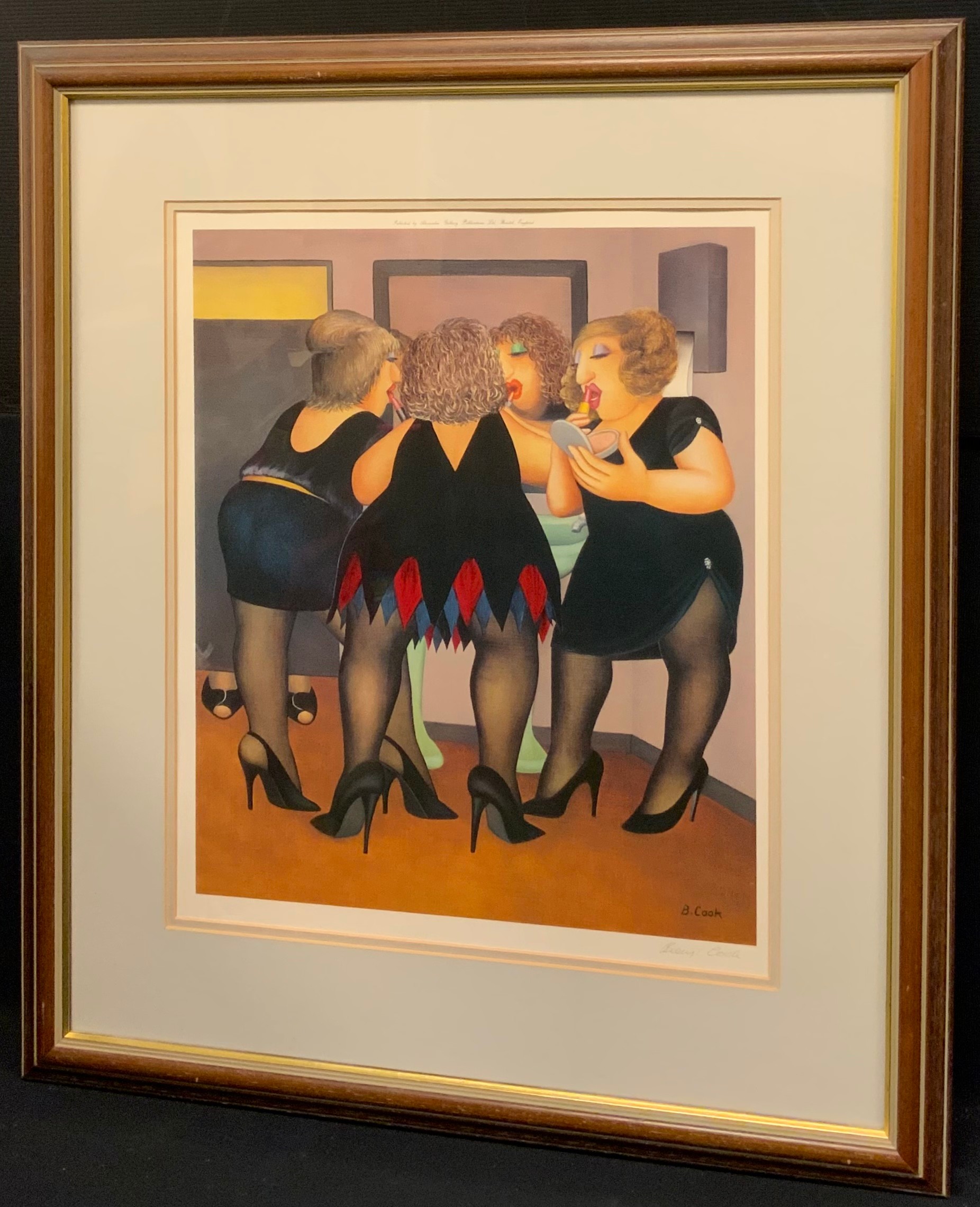 Beryl Cook (1926-2008), by and after, Getting Ready, coloured  lithograph, published by Alexander Gallery Publications Ltd, Bristol, England, signed in pencil, 48cm x 40cm