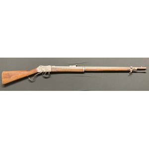 Martini Henry Rifle maker marked and dated "Enfield 1872" to lock plate. 820mm long barrel. .557/450 cal. Overall length 125.5cm. Complete with cleaning rod. Action a/f.  Section 58 (2) obsolete calibre no licence required.