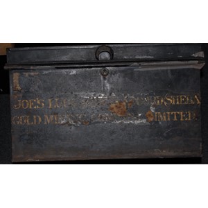 Scripophily: a japanned tin box 52 x 36 x 31cm marked on the side: Joe’s Luck and Bon Accord (Sheba)/Gold Mining Company Ltd. to contain: 21 share certificates chiefly in gold mining concerns, all made out to David Alexander Traill Christie (1844-1906):