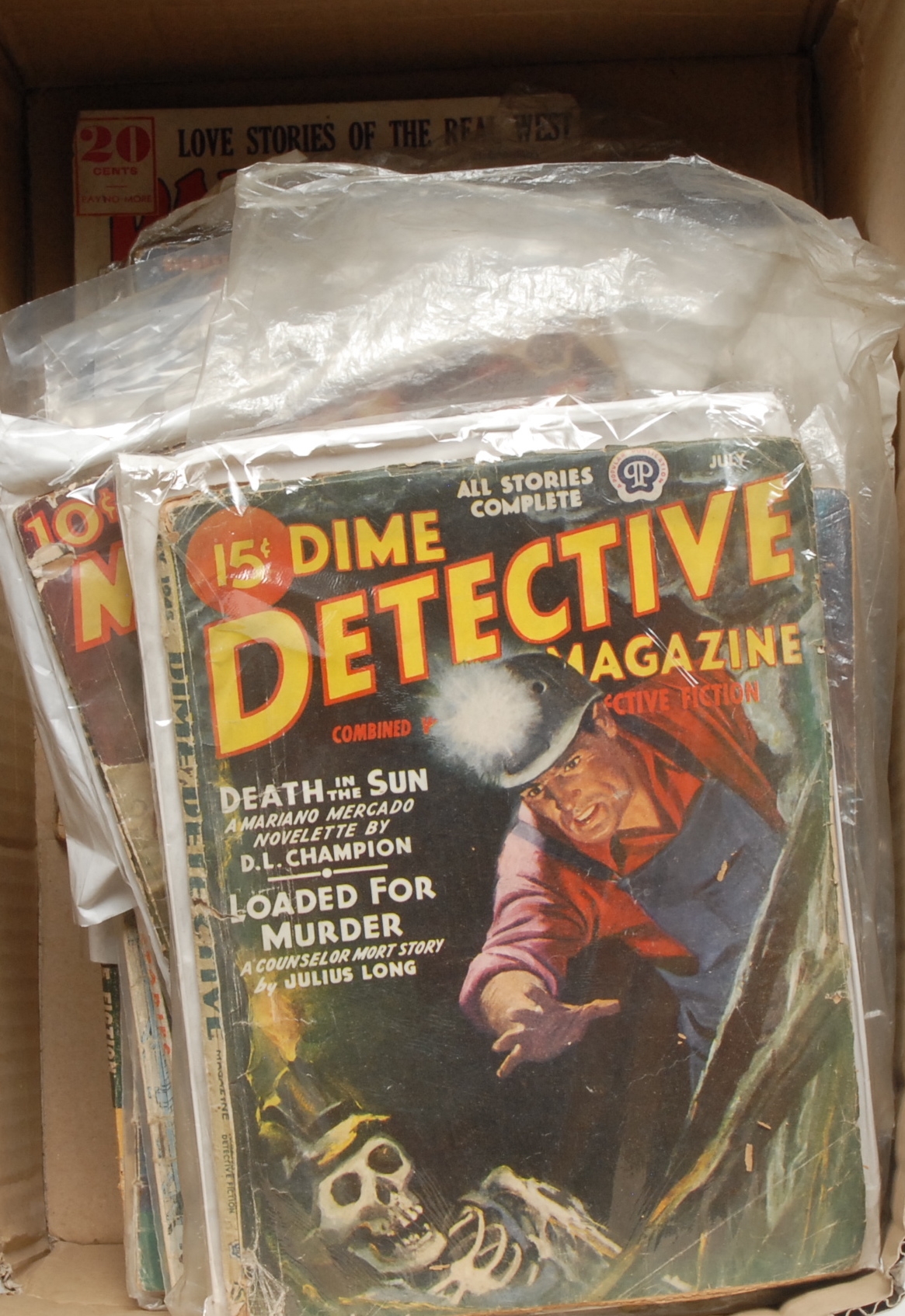 Comic Books & Pulp Fiction - Dime Mystery/Detective Magazine, (3); Amazing Stories, (6); Startling Stories, (1); Dynamic Science Fiction, (3); Fantastic Adventures, (2);  Thrilling Wonder Stories, (1); Superman No. 4; Fantastic Four: Comic Album No. 1, (1); Fantastic Adventures, Volume 12: Number 9, 1950, original wrappers, (1); Tales of Suspense, (2); Journey into Mystery, 1961, (1);  Ranch Romances, [1 box]