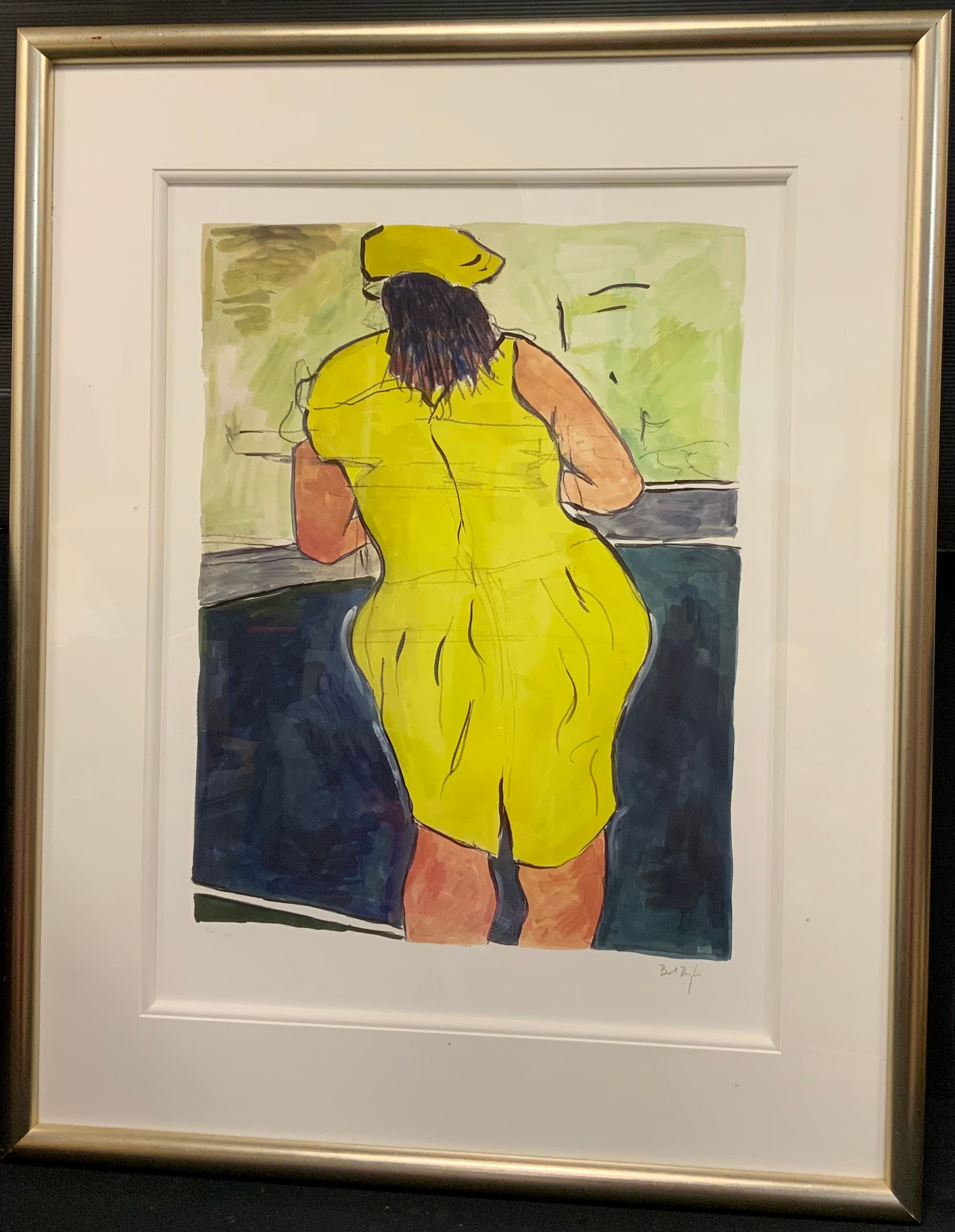 Bob Dylan,  (American, b. 1941)  by and after, Woman in The Red Lion Pub, giclee on paper print from the 'Drawn Blank' series,  signed in pencil, limited edition coloured print 148/295, 70cm x 56cm