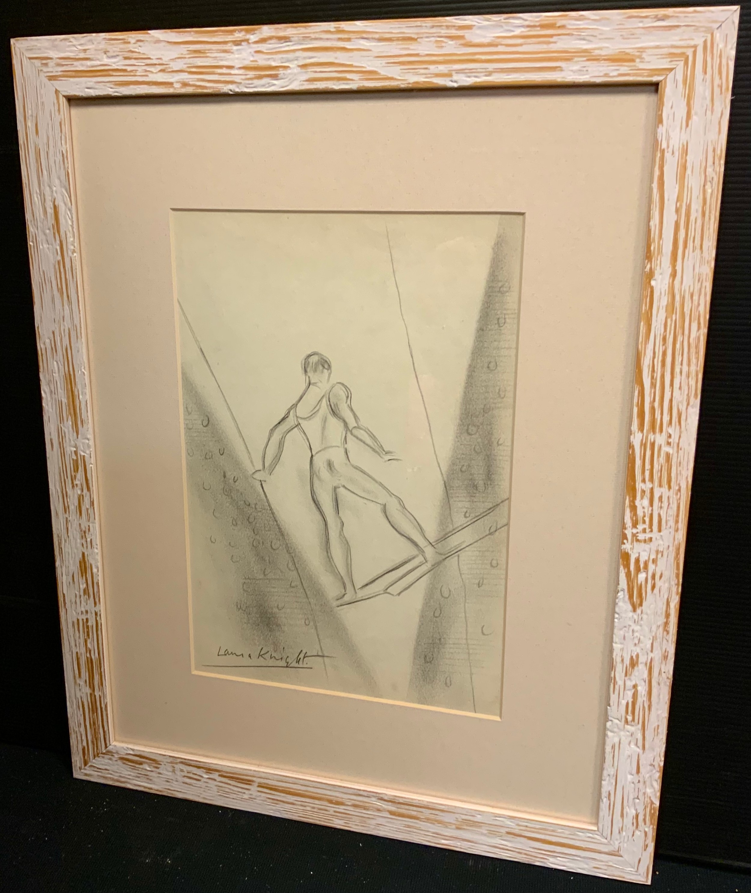 Dame Laura Knight (1877-1970)  DBE, RA, RWS, Trapeze Artist, signed, pencil sketch, 29cm x 19.5cm (Provenance - catalogue, and original purchase receipt for £420, dated 2017).