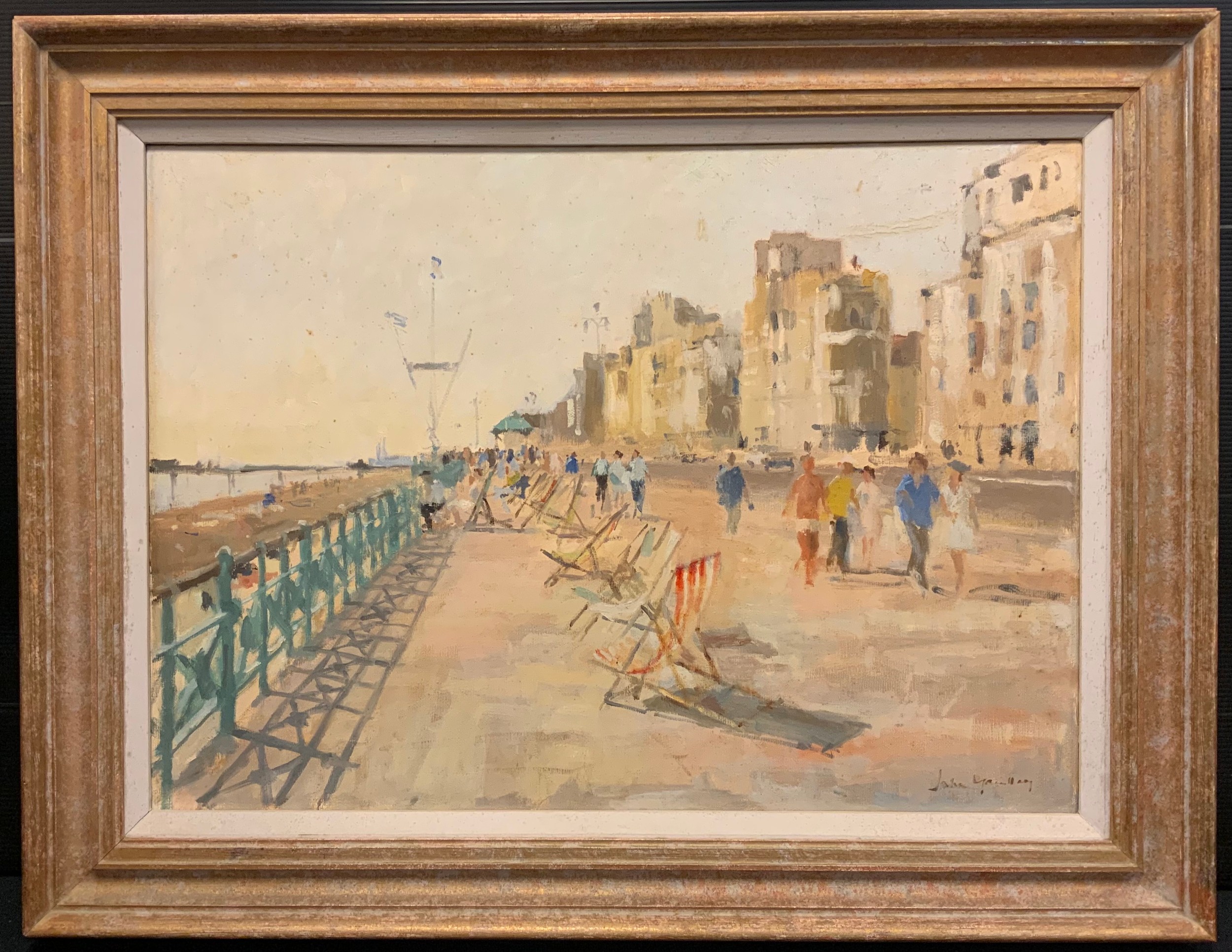 John Yardley (Bn.1933) Sunny Promenade signed, oil on canvas, 39cm x 54cm