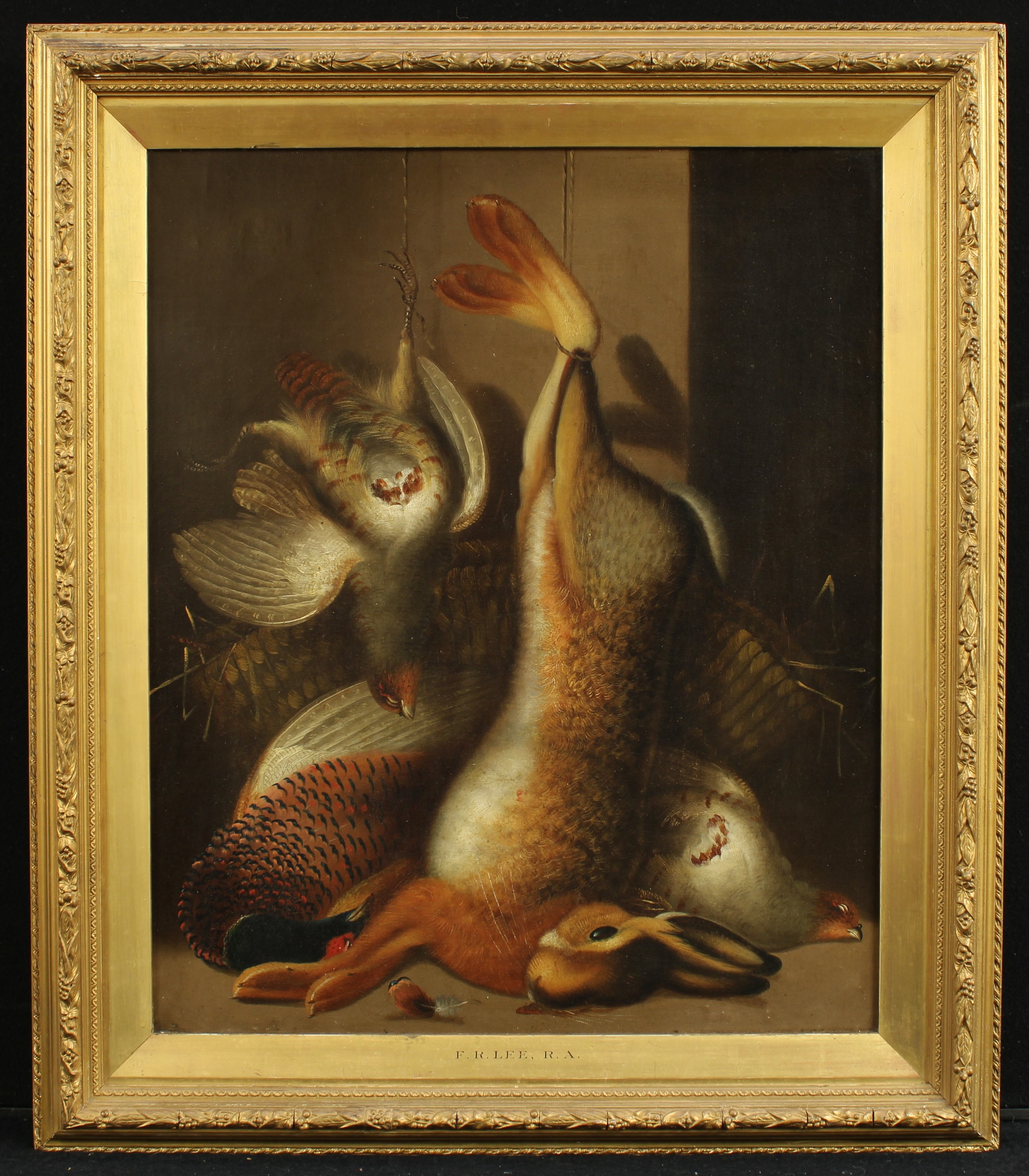 F. R . Lee R.A. (late 19th century) Hanging Game oil on canvas, 60cm x 50cm