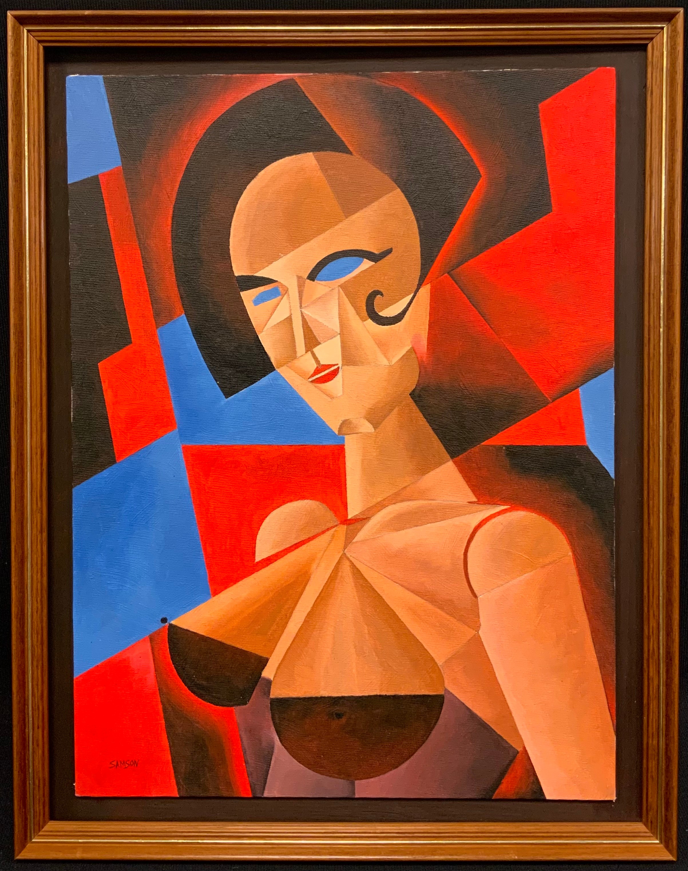 Samson (British modern school), Cubist Burlesque, signed, oil on board, 40.5cm x 30.5cm.
