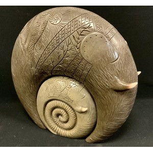 Govinder Nazran (British 1964-2008) Mother & Child, 131/495, limited edition Washington Green sculpture, issued 2005, boxed, certificate