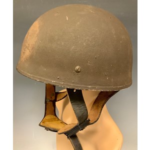 WW2 British Helmet, Steel, Airborne Troops. Original paint finish. Leather chinstrap. Liner maker marked G&S and dated 1943.