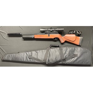 BSA Super 10 MKI .22 cal Air Rifle. This example is serial no MCD01 and is believed to be the first example made. Complete with telescopic sight and gun slip.