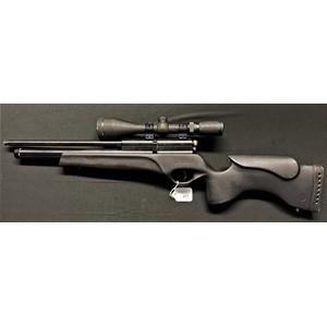 BSA Scorpion T 10 Air Rifle with 395mm long barrel threaded for a moderator, serial no 6A 1644. Overall length 84cm. Complete with Whitetail Classic 3.5 - 10x50 telescopic sight and Remington black gun slip.
