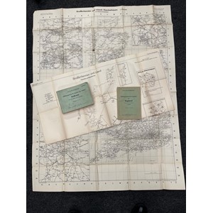 WW2 Third Reich Operation Sealion Invasion Maps of England 1940 dated: large Eisenbahnnetz map of railways in the British Isles: large Funkstellen map of Telephone network: Militargeographische Angaben uber England (London siehe auch Mappe B) August 1st 1940: Militargeographische Angaben uber EnglandSudkuste Text-und Bildheft mit Kartenanlagen 15th August 1940. (4)