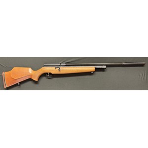 Webley Venom Viper .22 cal Air Rifle with 500mm long barrel. Serial number 880478. Fitted with a moderator. Overall length 115cm.