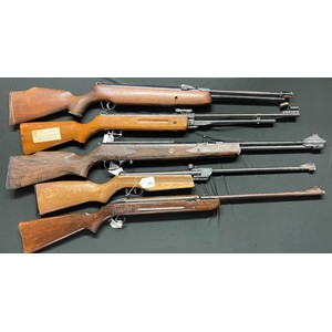 Five Air Rifles for spares or repairs a/f. To include .177cal Hatsan Model 105 X with 410mm long barrel: Gamo Model Expo .22 cal serial no 1180418: unknown Chinese made air rifle .22cal: BSA .22 serial G026696; Webley Eclipse serial no 000186. Note: All are faulty. (5)