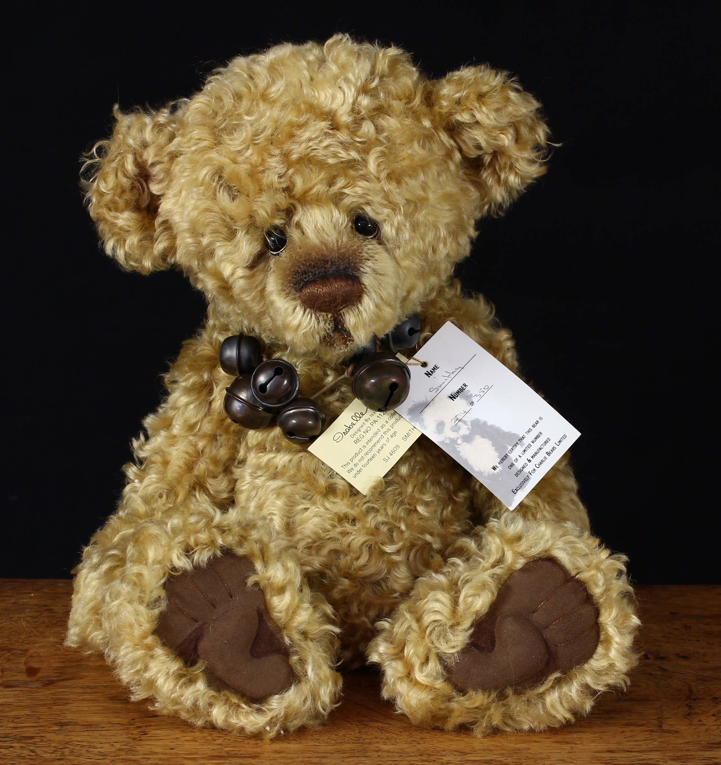 Charlie Bears/Isabelle Collection SJ4609 Smithy teddy bear, from the 2010 Isabelle Collection, 41cm high with tags, Limited Edition No.274 of 350