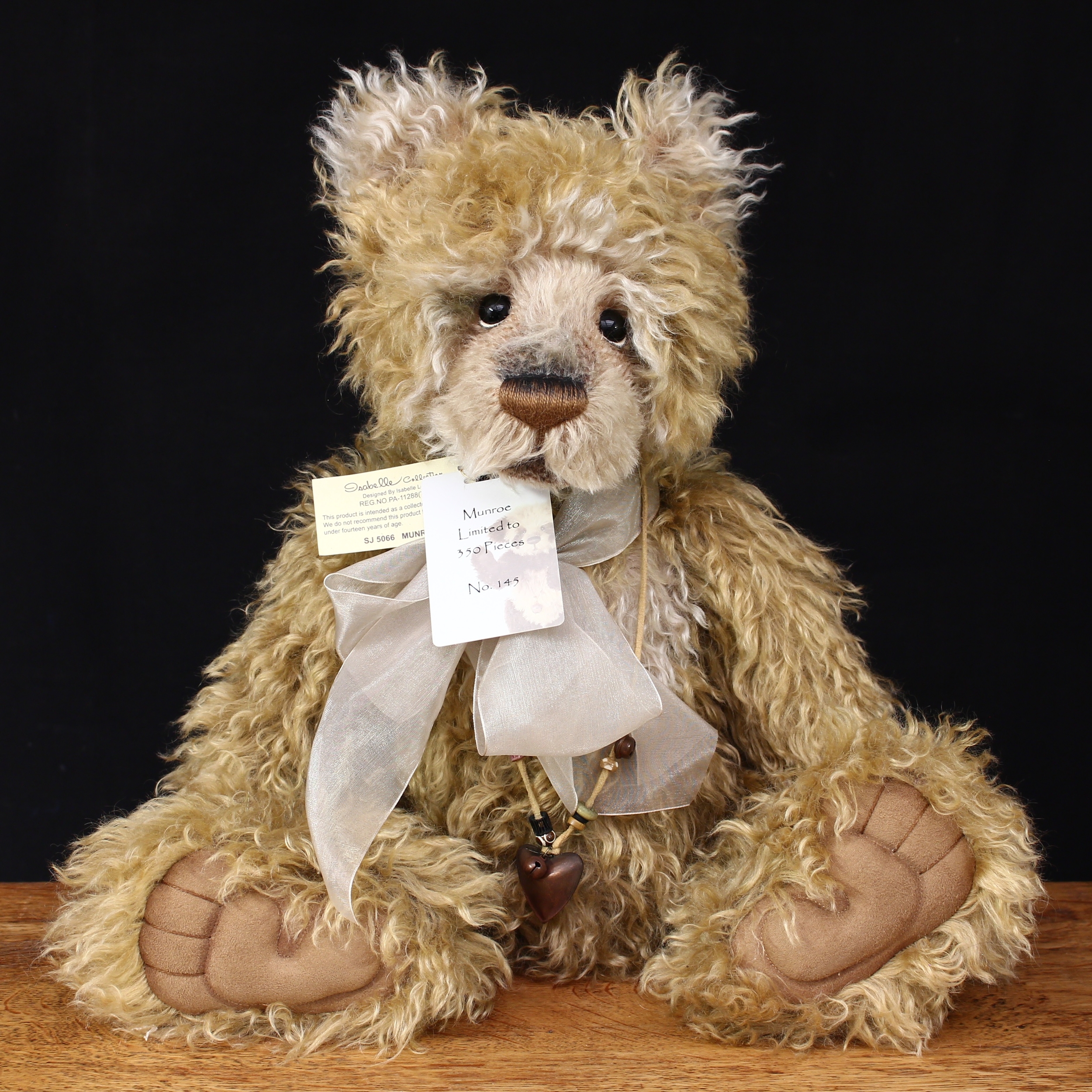 Charlie Bears/Isabelle Collection SJ5066 Munroe teddy bear, from the 2012 Isabelle Collection, 51cm high with tags, Limited Edition No.145 of 350