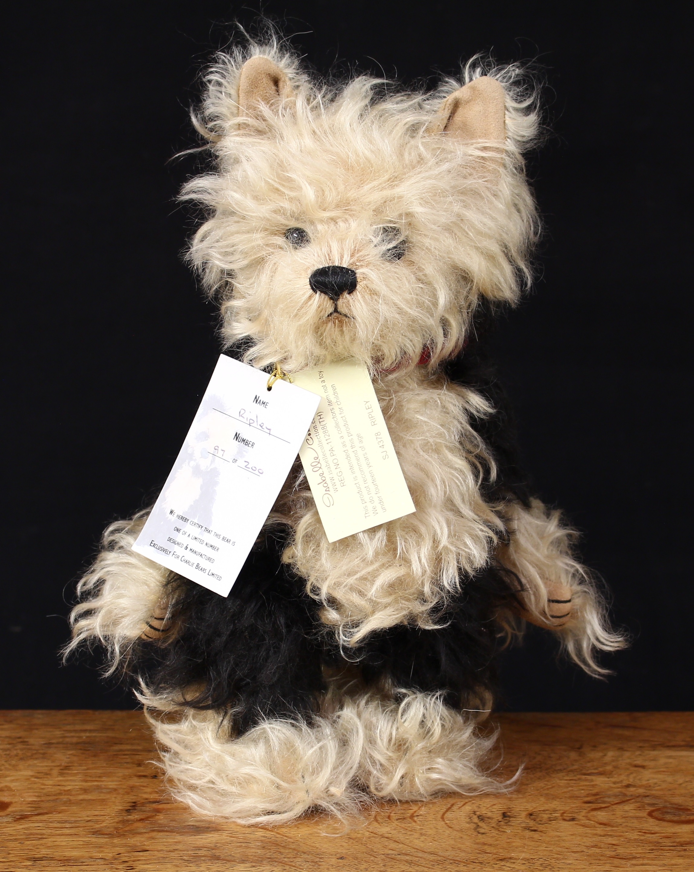Charlie Bears/Isabelle Collection SJ4378 Ripley the Dog, from the 2009 Isabelle Collection, 29cm high with tags, Limited Edition No.97 of 200