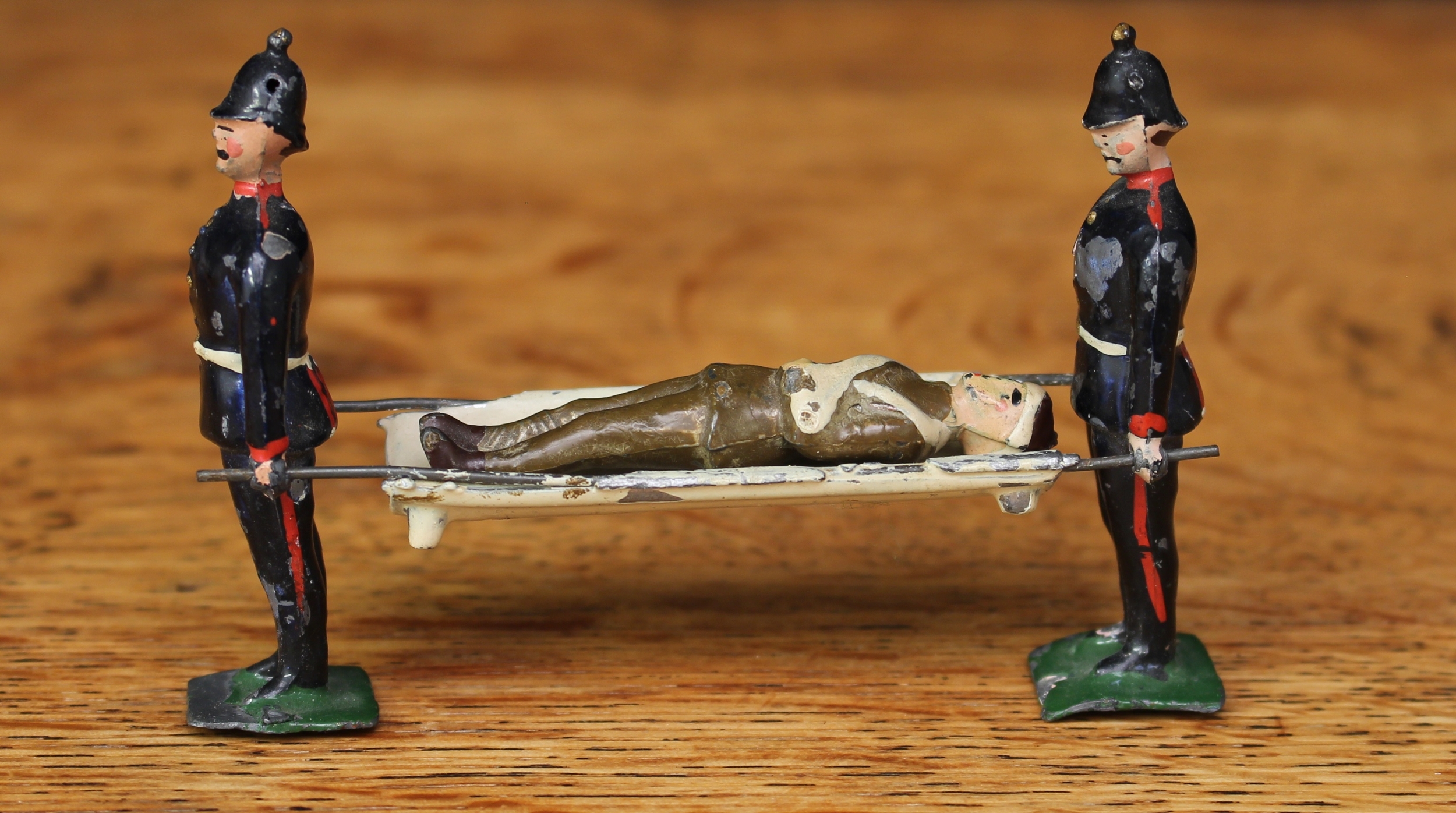 Reka (C W Baker) rare Royal Army Medical Corps set, comprising two stretcher bearers with stretcher and casualty figure, unboxed