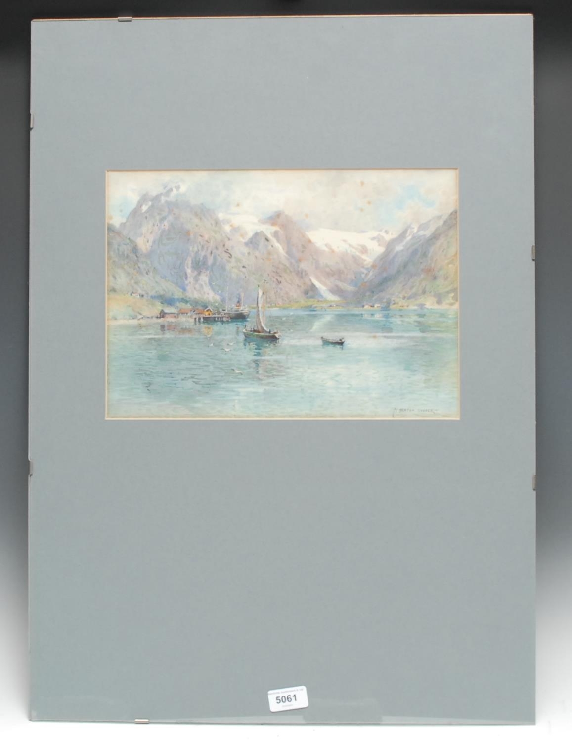 Alfred Heaton Copper (1864-1929) Sailing Boats on a Continental Lake signed, watercolour, 25cm x 34cm